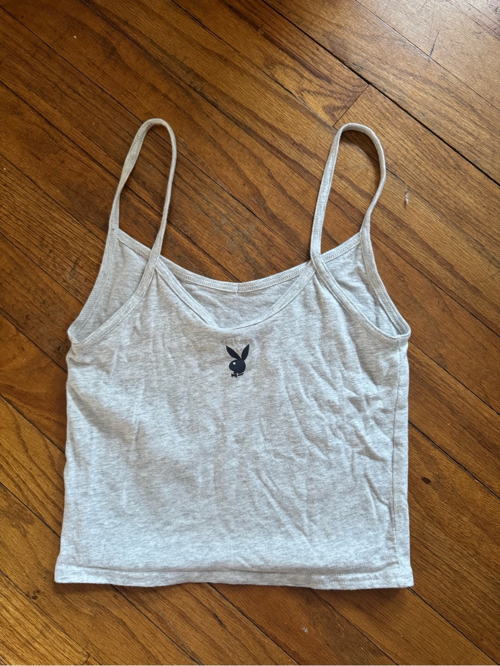 PLAYBOY Light Gray Spaghetti-Strap Tank Top - Picture 2 of 3